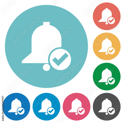 Reminder done flat round icons