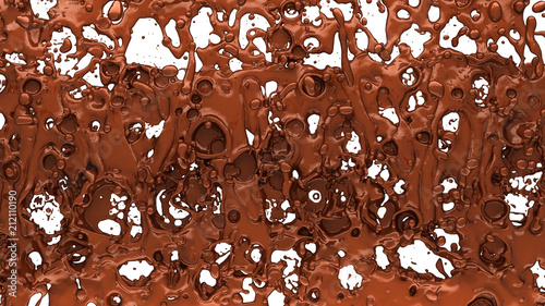 Melting chocolate or cocoa coffee splashes and droplets