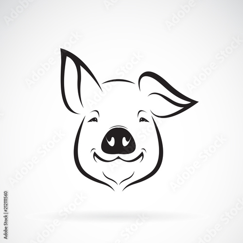 Vector of pig head design on white background., Farm animals.