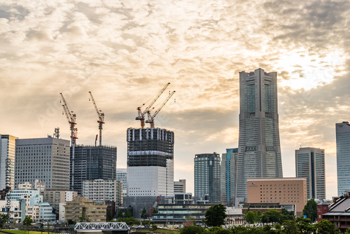 高層マンションの建設イメージ Construction work of high-rise building