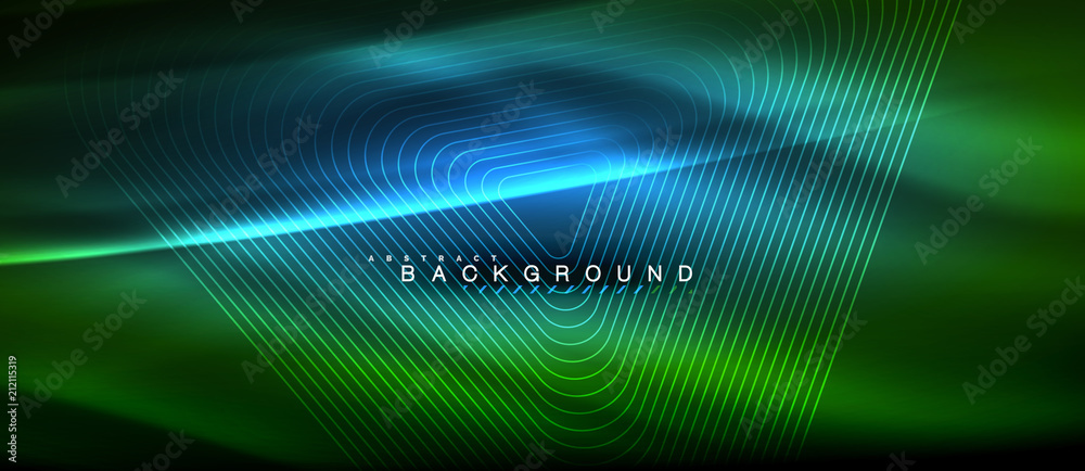Neon glowing lines, magic energy space light concept, abstract background wallpaper design Neon glowing lines, magic energy space light concept, abstract background wallpaper design