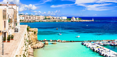 Fototapeta Naklejka Na Ścianę i Meble -  Italy. Otranto - beautiful coastal town in Puglia with turquoise sea. Italian summer holidays