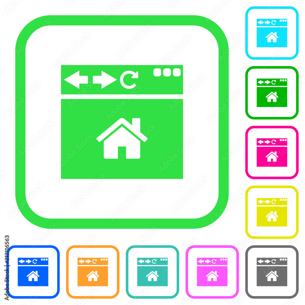 Browser home page vivid colored flat icons Browser home page vivid colored flat icons