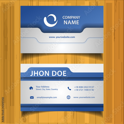 Presentation Card Blue and Grey Panels 