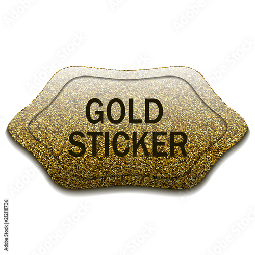 Gold stone stamp sticker. Vector illustration.