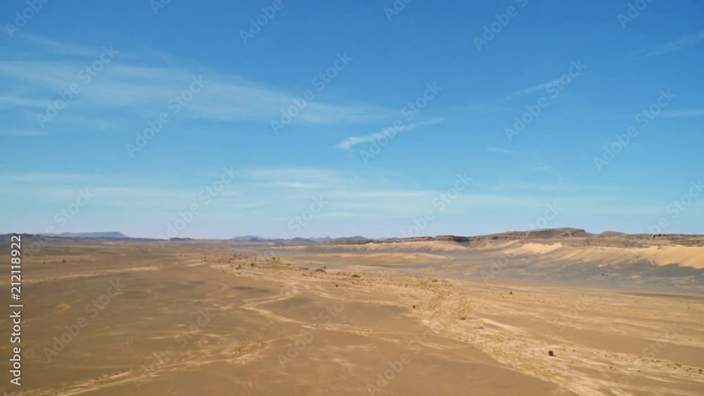 Aerial shot of an oued (river bed) in Morocco Aerial shot of an oued (river bed) in Morocco