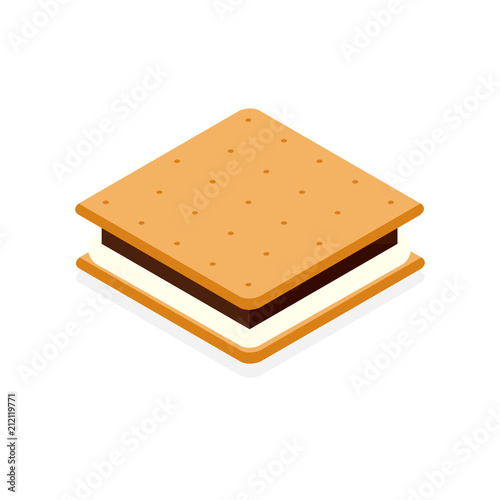 S'more with cracker chocolate and marshmallow