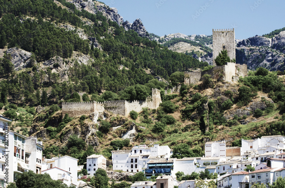 Cazorla and de la Yedra castle, beautiful town in the region of Andalusia in Spain