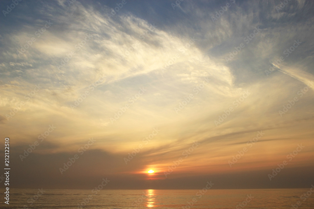 sunset, sea, sky