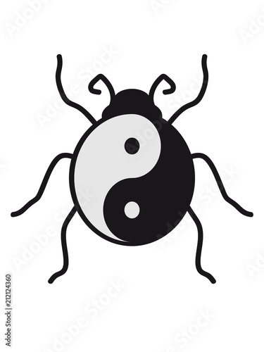 yin yang gleichgewicht gut böse marienkäfer klein süß niedlich käfer rot punkte schwarz krabbeln frühling