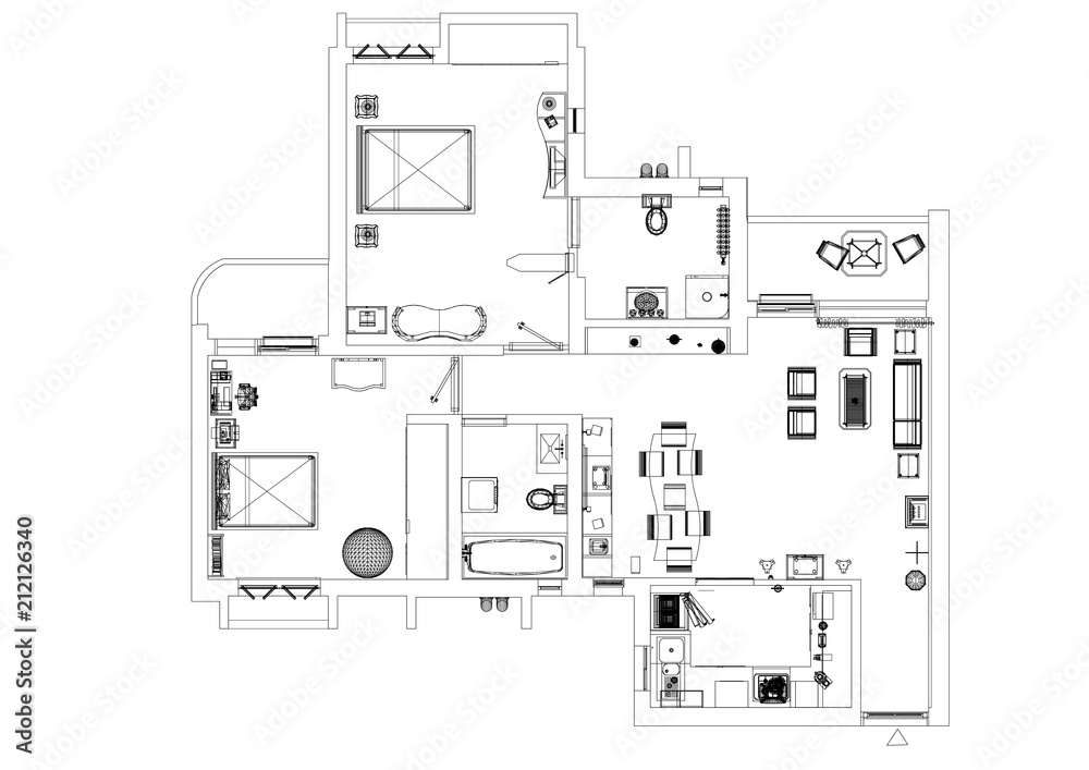 Floor Plan Architect Blueprint - isolated Floor Plan Architect Blueprint - isolated