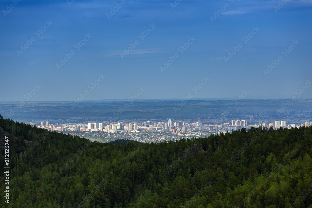 View of Krasnoyarsk, Russia, city and the administrative center of Krasnoyarsk Krai, Russia, located on the Yenisei River.