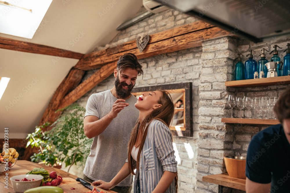 Romantic moments in the kitchen Romantic moments in the kitchen