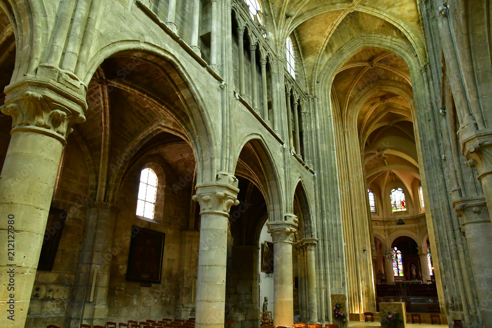 Triel sur Seine, France - june 6 2018 : gothic and renaissance Saint Martin church