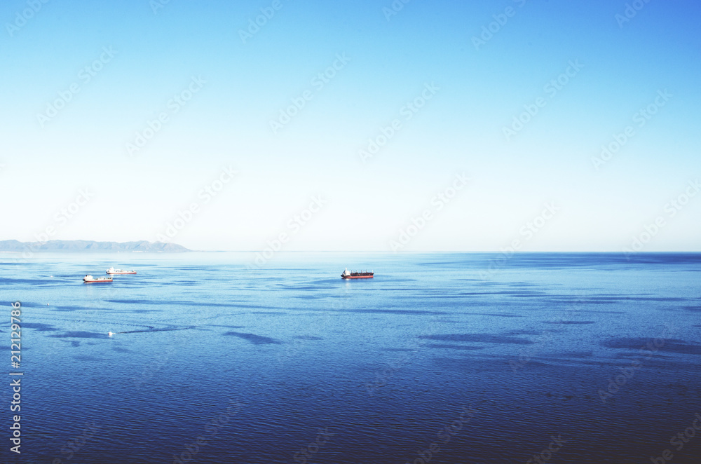 several ships in the open sea several ships in the open sea