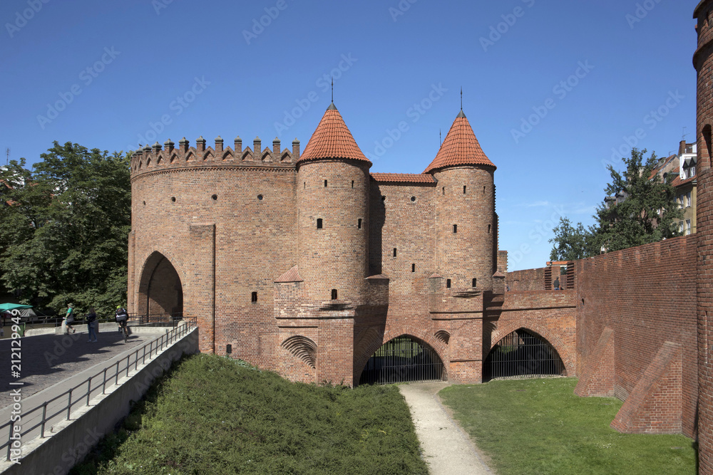 Historic Warsaw Barbican in the Warsaw Old Town.