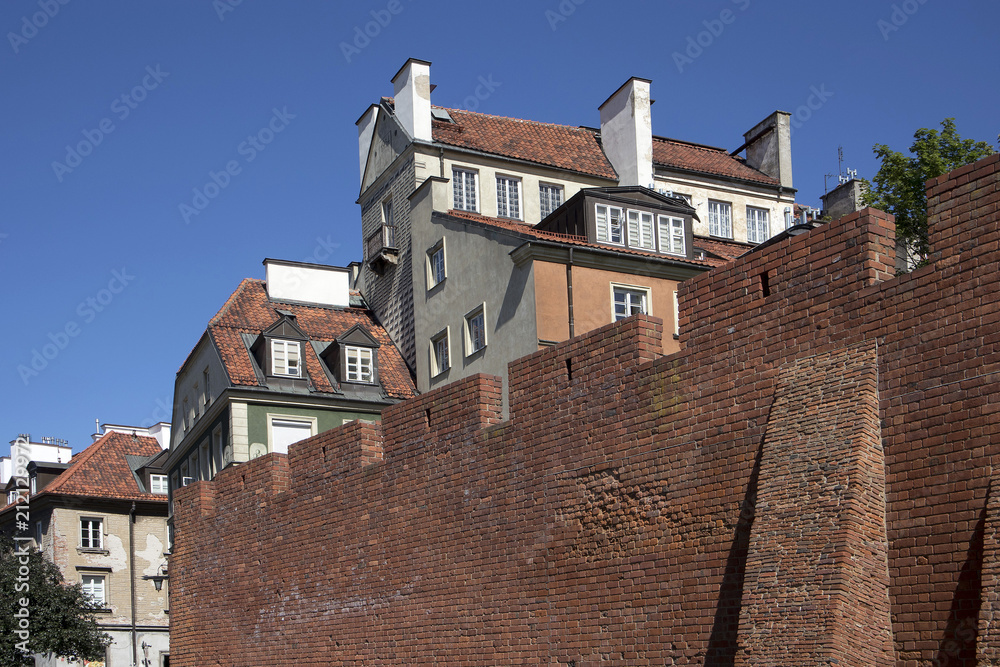 Historic Warsaw Barbican in the Warsaw Old Town.