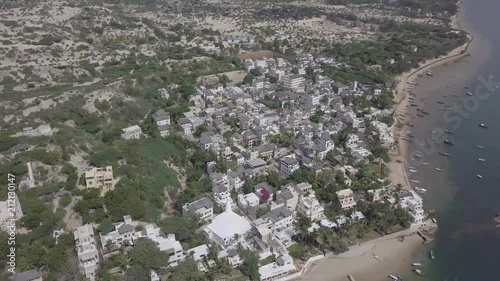 Lamu. An African city flown over with a drone 