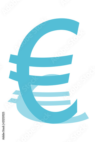 Símbolo azul del euro.