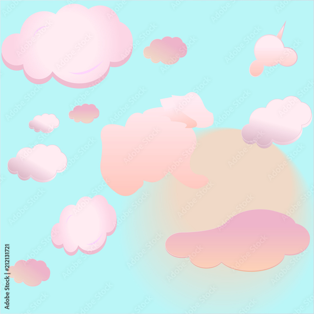 pink clouds animals