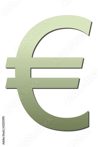 Símbolo verde del euro.