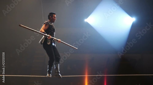 Tightrope walkers at the circus