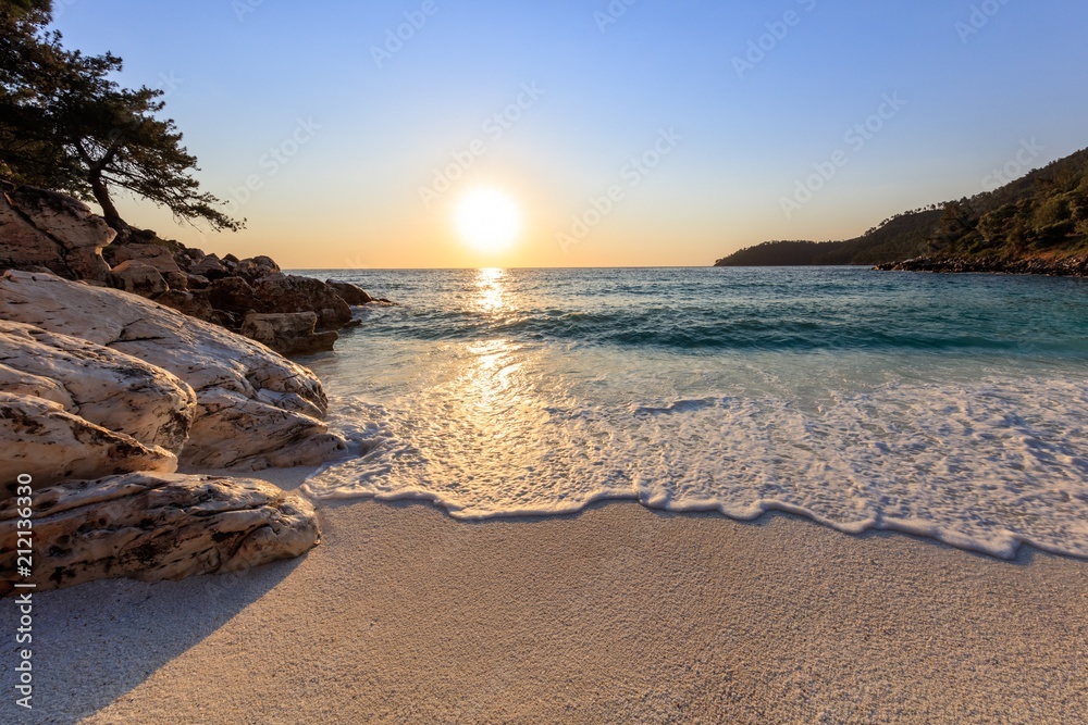 Marble beach (Saliara beach), Thassos Island, Greece