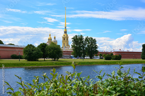 View of the Neva and Peter and Paul Fortress, Saint Petersburg, Russia