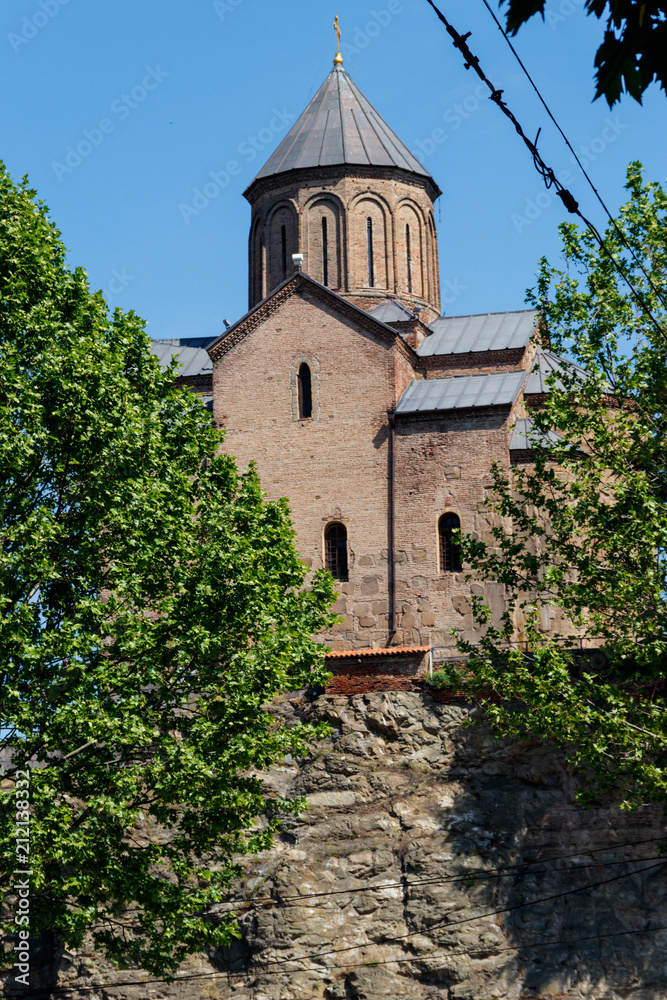 Metekhi temple or Church of Dormition of the Virgin Mary in Tbilisi, Georgia