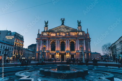old opera building in center of european city photo