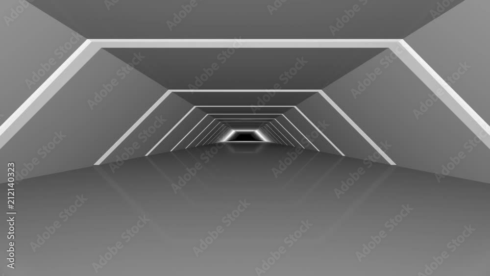 Long 3d tunnel and running light