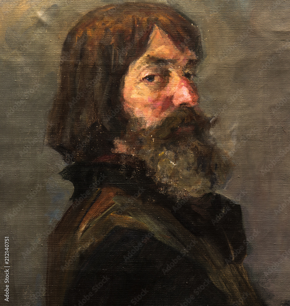 Naklejka premium oil painting, portrait, handmade