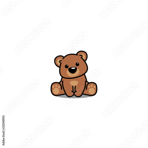 Cute bear sitting, vector illustration photo
