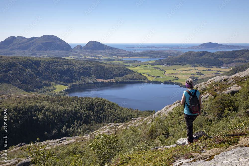 Hike to mount Lysingen  in Nordland county Northern Norway