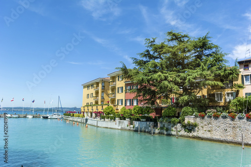 Lago di Garda in Northern Italy and Colorful Buildings 