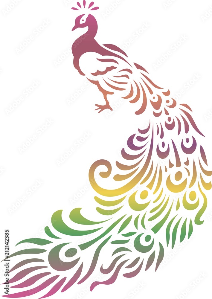 Obraz premium peacock stencils art
