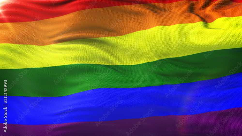 LGBT Realistic Waving Flag Background with flare 