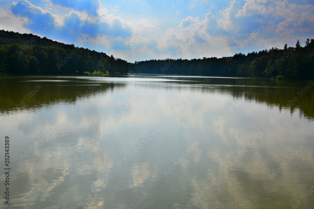 Fototapeta premium Magic lake in a forest, Czech Republic.