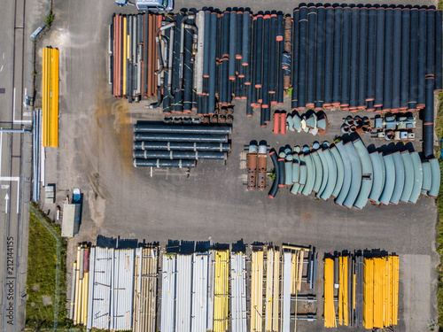 Aerial view of industry backyard with scrap iron © Mario
