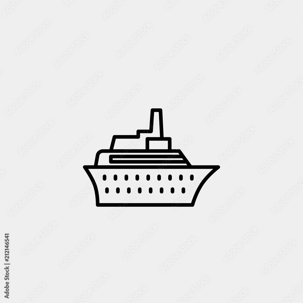 Cruise vector icon, Ship icon, Travel vector