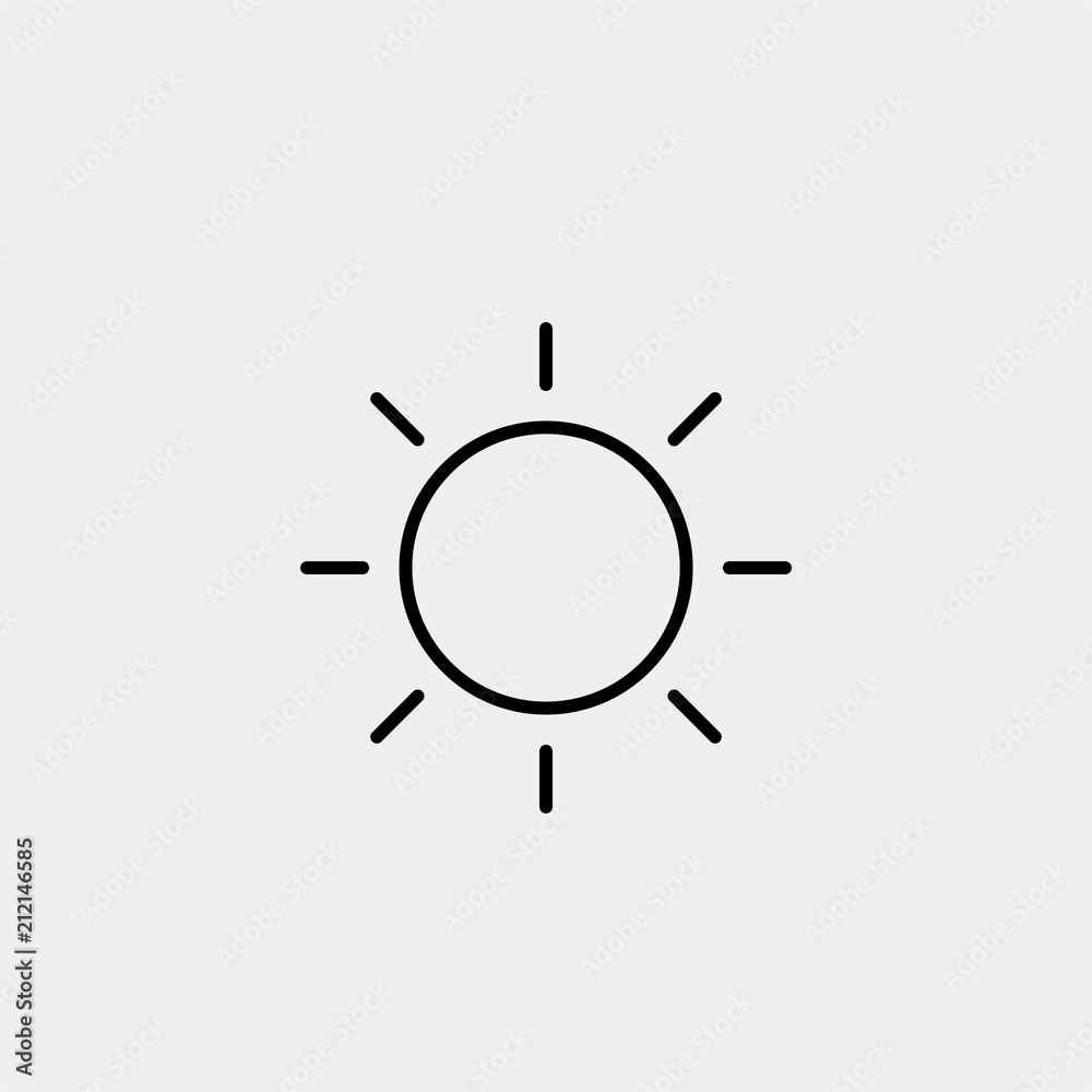 Modern line sun vector icon
