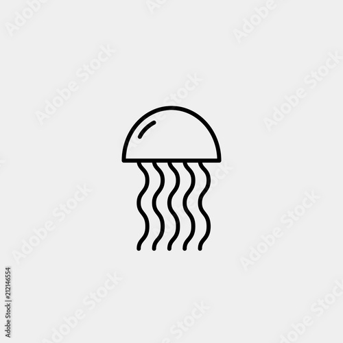 Jellyfish linear vector icon