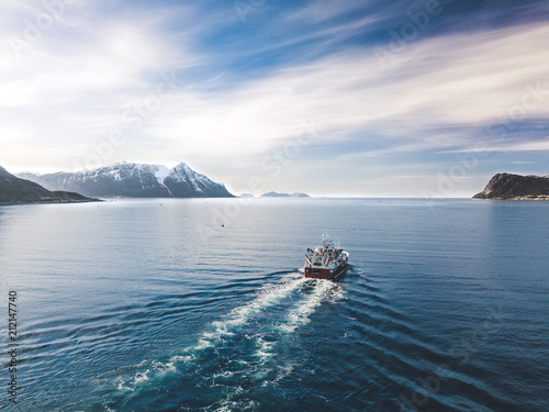 Photography Research, Discovery ship / vessel in arctic  cold sea