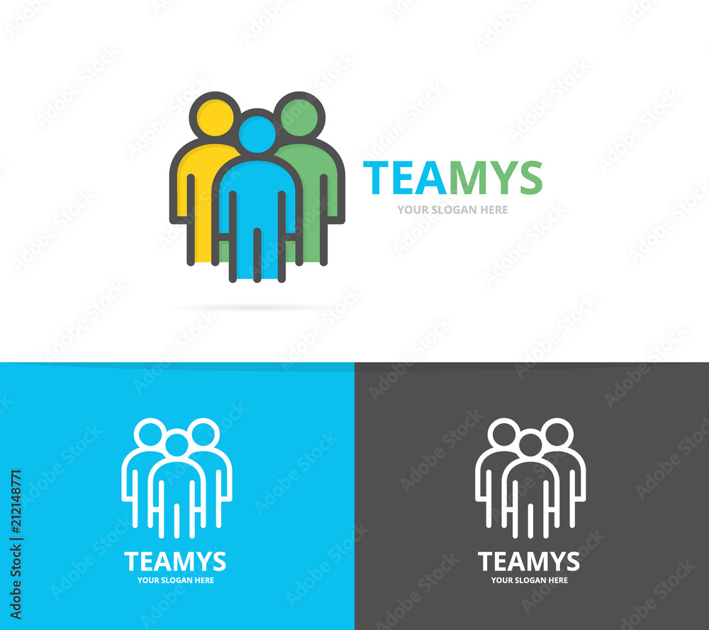 Simple teamwork, group of three people, human resources logo design template. Symbol and sign vector illustration Simple teamwork, group of three people, human resources logo design template. Symbol and sign vector illustration