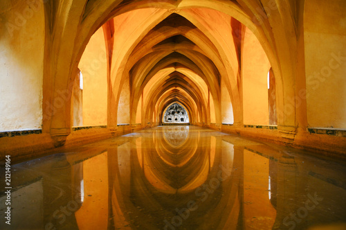 Billede på lærred The baths of Dona Maria de Padilla, Alcazar of Seville, Andalusia, Spain