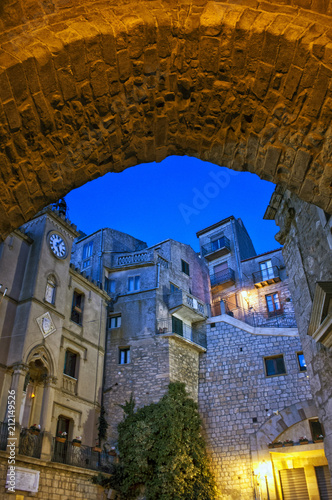 Vászonkép The night is coming in the medieval Sicilian village of Gangi