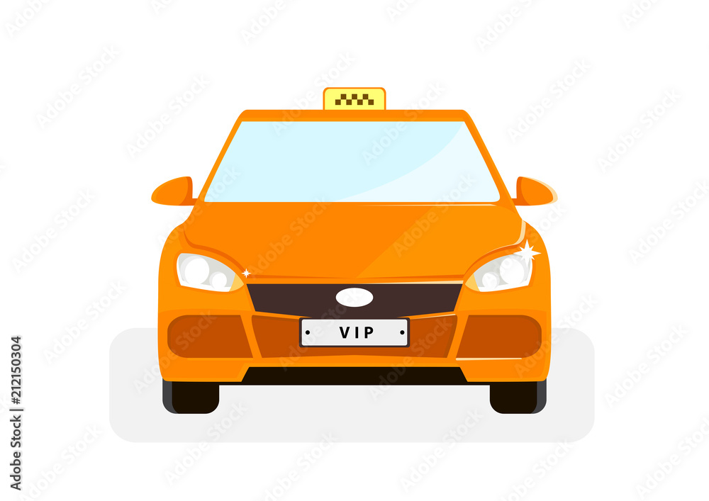 Vip taxi illustration with red point in flat style. Vector illustration design.
