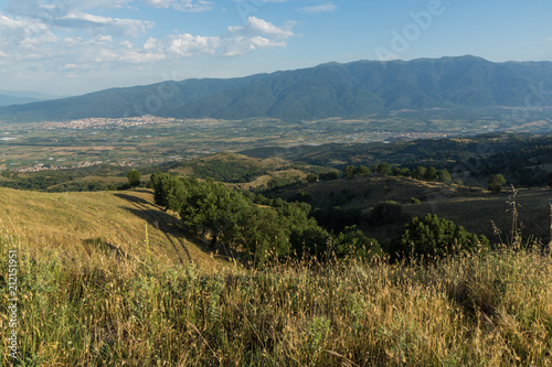 Sunset Landscape of Ograzhden Mountain and Petrich Valley, Blagoevgrad Region, Bulgaria