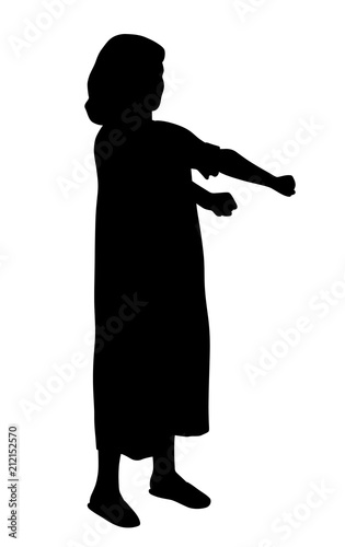 Young sleepwalking girl suffering from somnambulism.