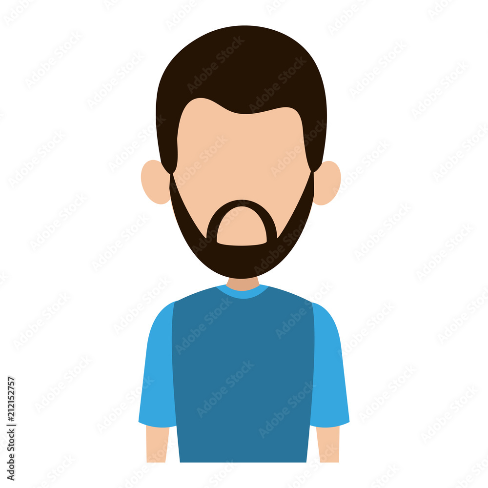 Young man faceless profile vector illustration graphic design